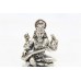 Handmade Indian Goddess Saraswati Playing Sitar Figurine 70% Silver Statue S3
